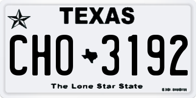 TX license plate CHO3192