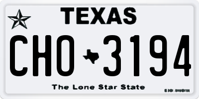 TX license plate CHO3194