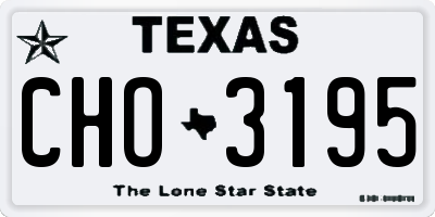 TX license plate CHO3195