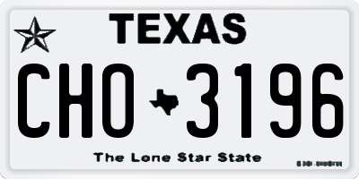 TX license plate CHO3196