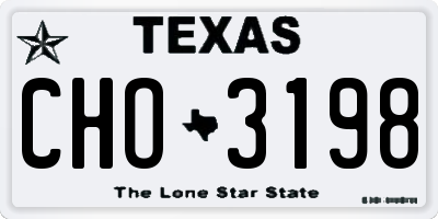 TX license plate CHO3198