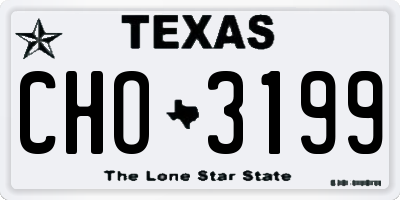 TX license plate CHO3199