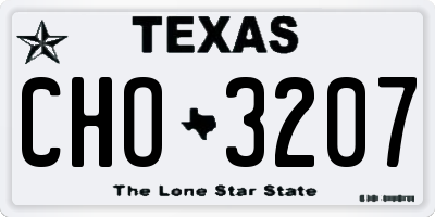 TX license plate CHO3207