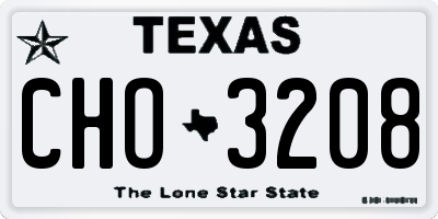 TX license plate CHO3208