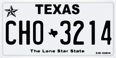 TX license plate CHO3214