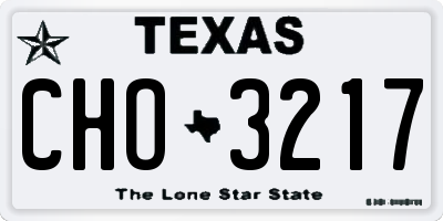 TX license plate CHO3217