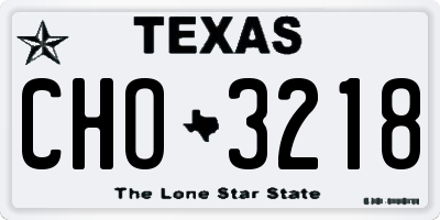 TX license plate CHO3218
