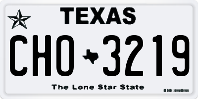 TX license plate CHO3219