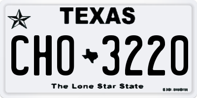 TX license plate CHO3220