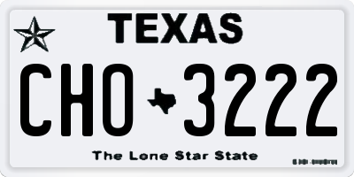 TX license plate CHO3222