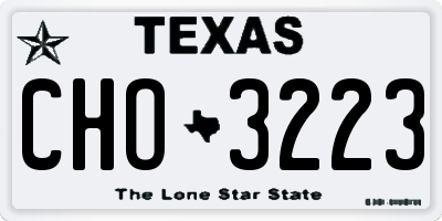 TX license plate CHO3223