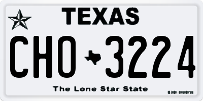 TX license plate CHO3224