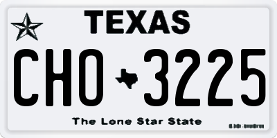 TX license plate CHO3225