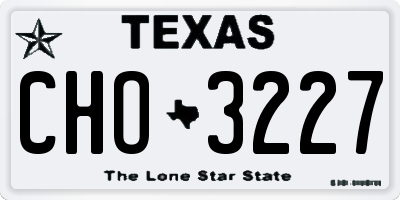 TX license plate CHO3227