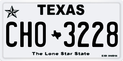 TX license plate CHO3228
