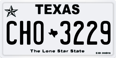 TX license plate CHO3229