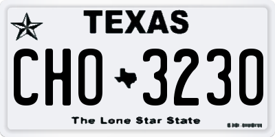 TX license plate CHO3230