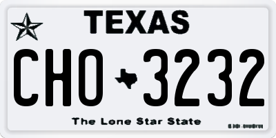 TX license plate CHO3232