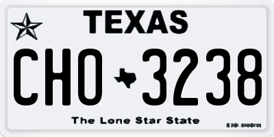 TX license plate CHO3238