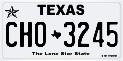 TX license plate CHO3245