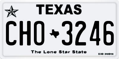 TX license plate CHO3246