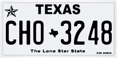 TX license plate CHO3248