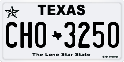 TX license plate CHO3250