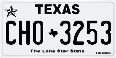 TX license plate CHO3253