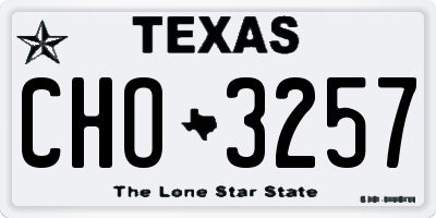 TX license plate CHO3257