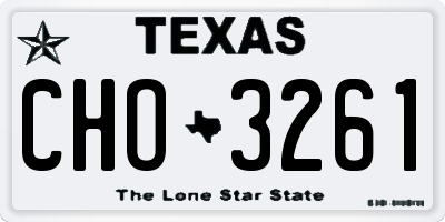 TX license plate CHO3261