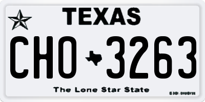 TX license plate CHO3263