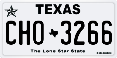 TX license plate CHO3266