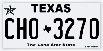 TX license plate CHO3270