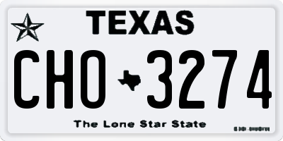 TX license plate CHO3274