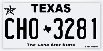 TX license plate CHO3281