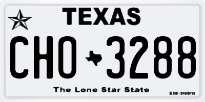 TX license plate CHO3288