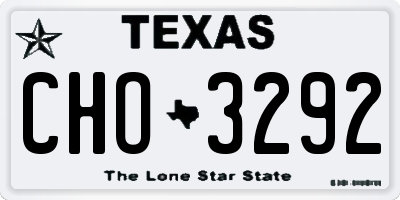 TX license plate CHO3292