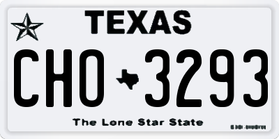 TX license plate CHO3293