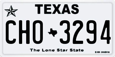 TX license plate CHO3294