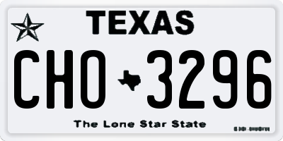 TX license plate CHO3296