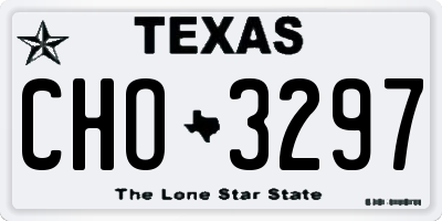 TX license plate CHO3297