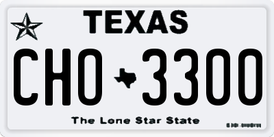 TX license plate CHO3300