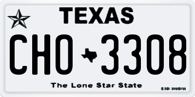 TX license plate CHO3308
