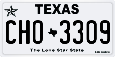 TX license plate CHO3309
