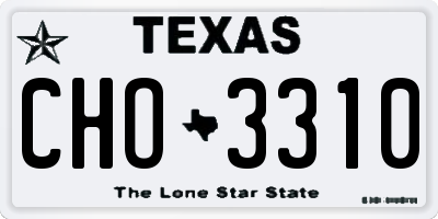 TX license plate CHO3310