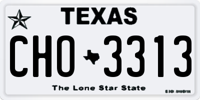 TX license plate CHO3313