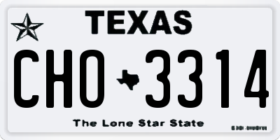 TX license plate CHO3314
