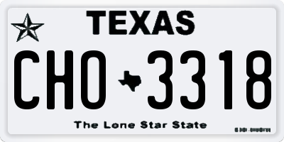 TX license plate CHO3318