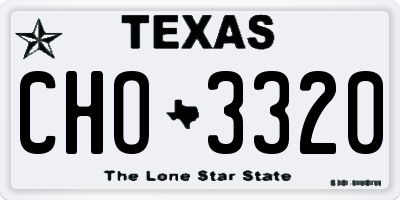 TX license plate CHO3320