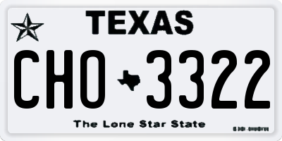 TX license plate CHO3322